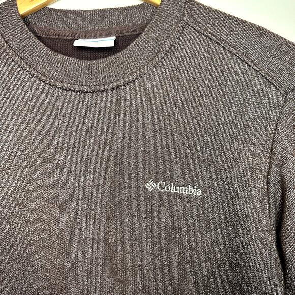 Columbia Brown Sweatshirt Crewneck Long Sleeve Cotton Blend Size S - Picture 3 of 6